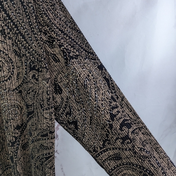 Alex Evenings Jacket Women Large Gold Sparkle Shimmer Metallic Lightweight Zip - Picture 12 of 13